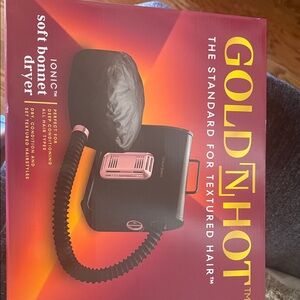 Gold 'N Hot Ionic Soft Bonnet Dryer - Black and Pink
